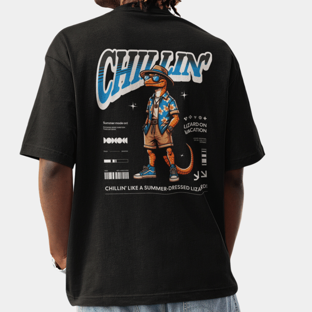 Chillin' Lizard Oversize T-Shirt BACKPRINT