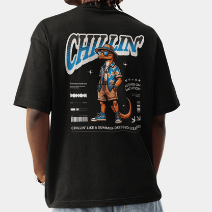 Chillin' Lizard Oversize T-Shirt BACKPRINT
