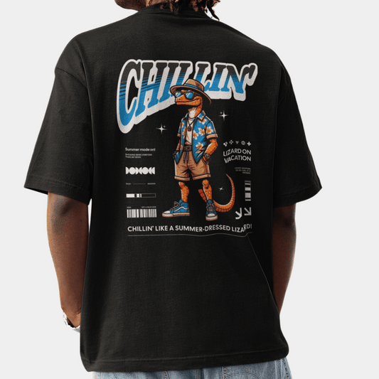 Chillin' Lizard Oversize T-Shirt BACKPRINT