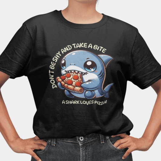Shark bites Pizza Oversize T-Shirt