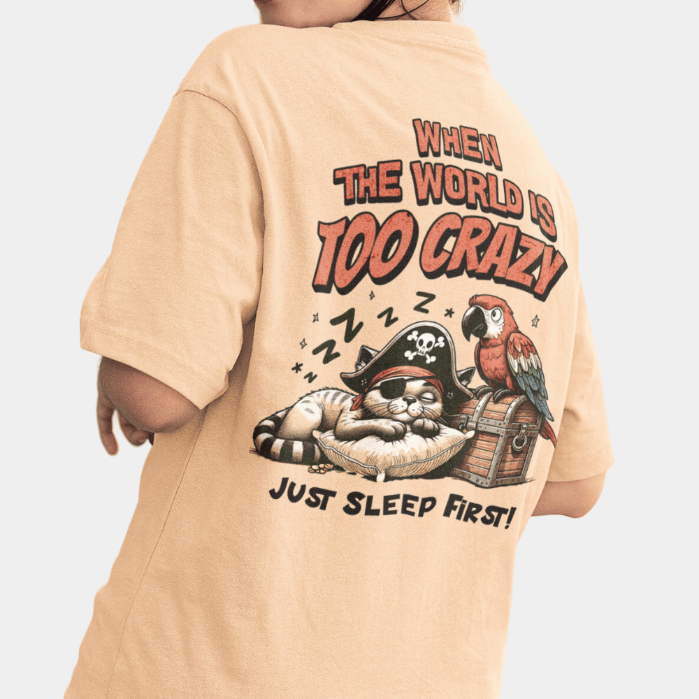 Sleeping Cat Oversize T-Shirt BACKPRINT